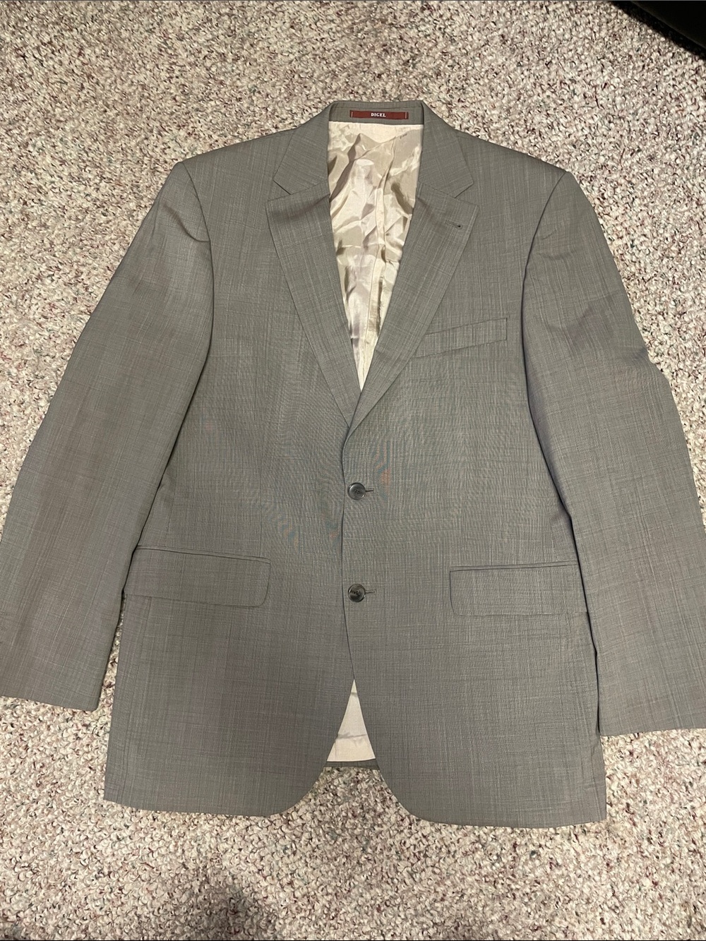 Digel Men's Gray Two-Button Blazer - Classic Tailored Fit